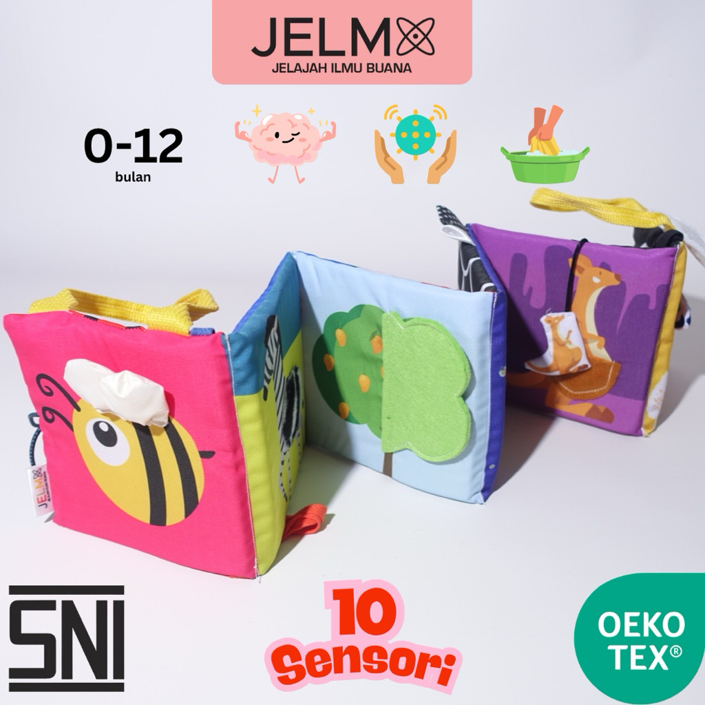 JELMA Busy Book Sensory Book ทารกแรกเกิดความคมชัดสูง | สมุดระบายสีเด็ก Contrast Color - LEARN