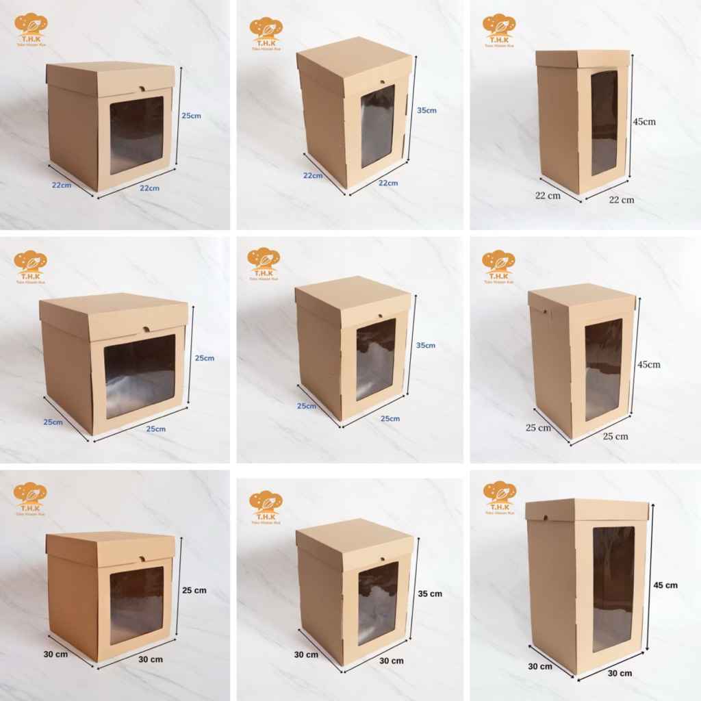 (1 ชิ้น) TART CAKE BOX 25 35 45 cm HEIGHT