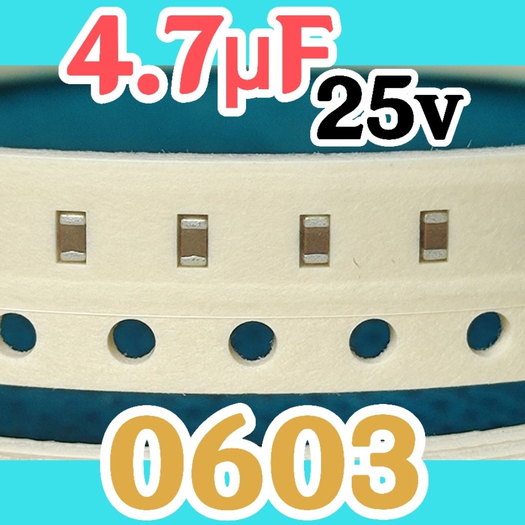 10pcs ตัวเก็บประจุเซรามิค SMD 0603 1608 25V 4700nF 4.7uF 25v 4.7 uf 4.7 uf 4700 nf 25V