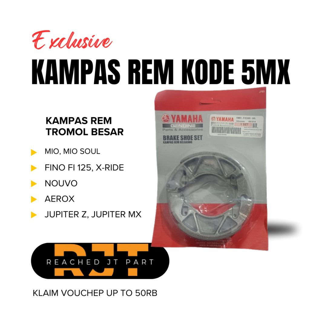 ผ้าเบรคหลัง Yamaha MIO, NUVO, JUPITER MX, SOUL GT, FINO, VEGA