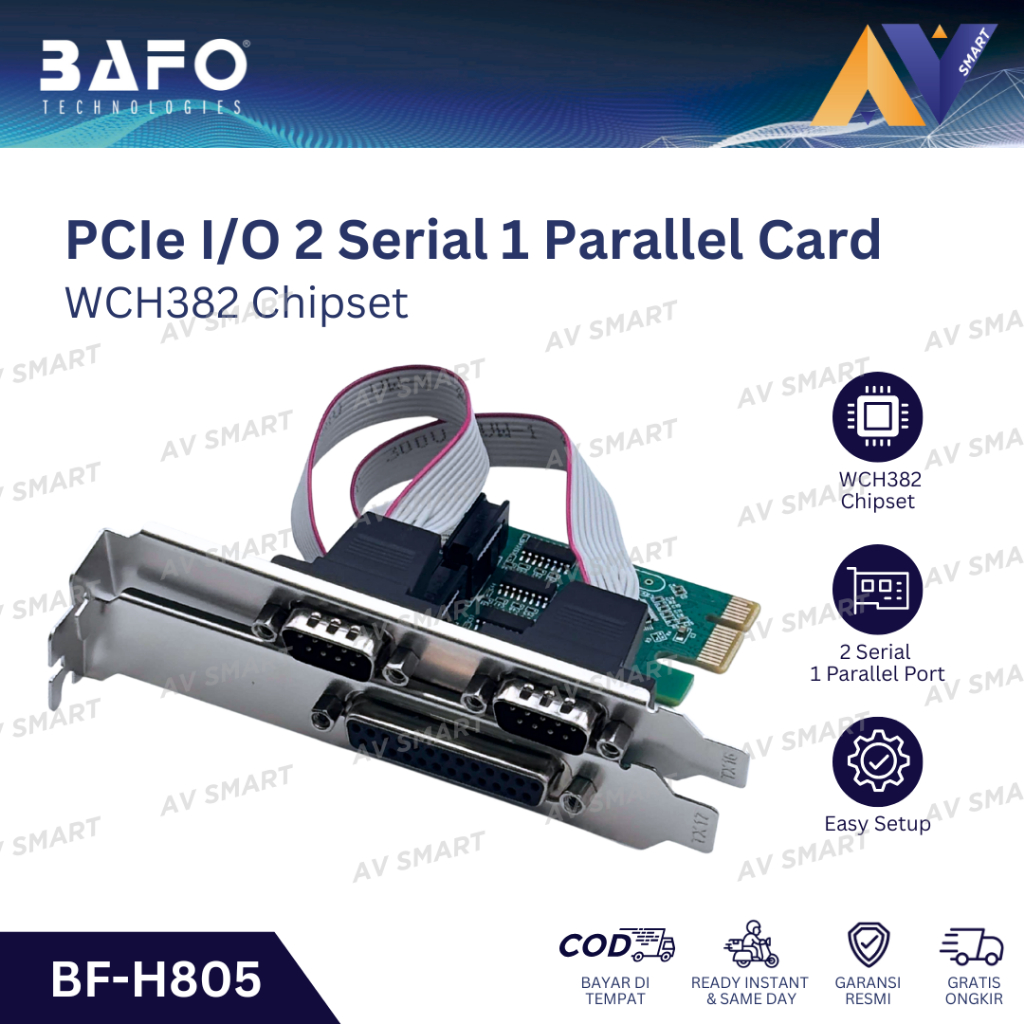 BAFO PCIe I/O 2 Series DB9 1 Parallel DB25 PCI Express การ์ดขยาย BF-H805 BFH805