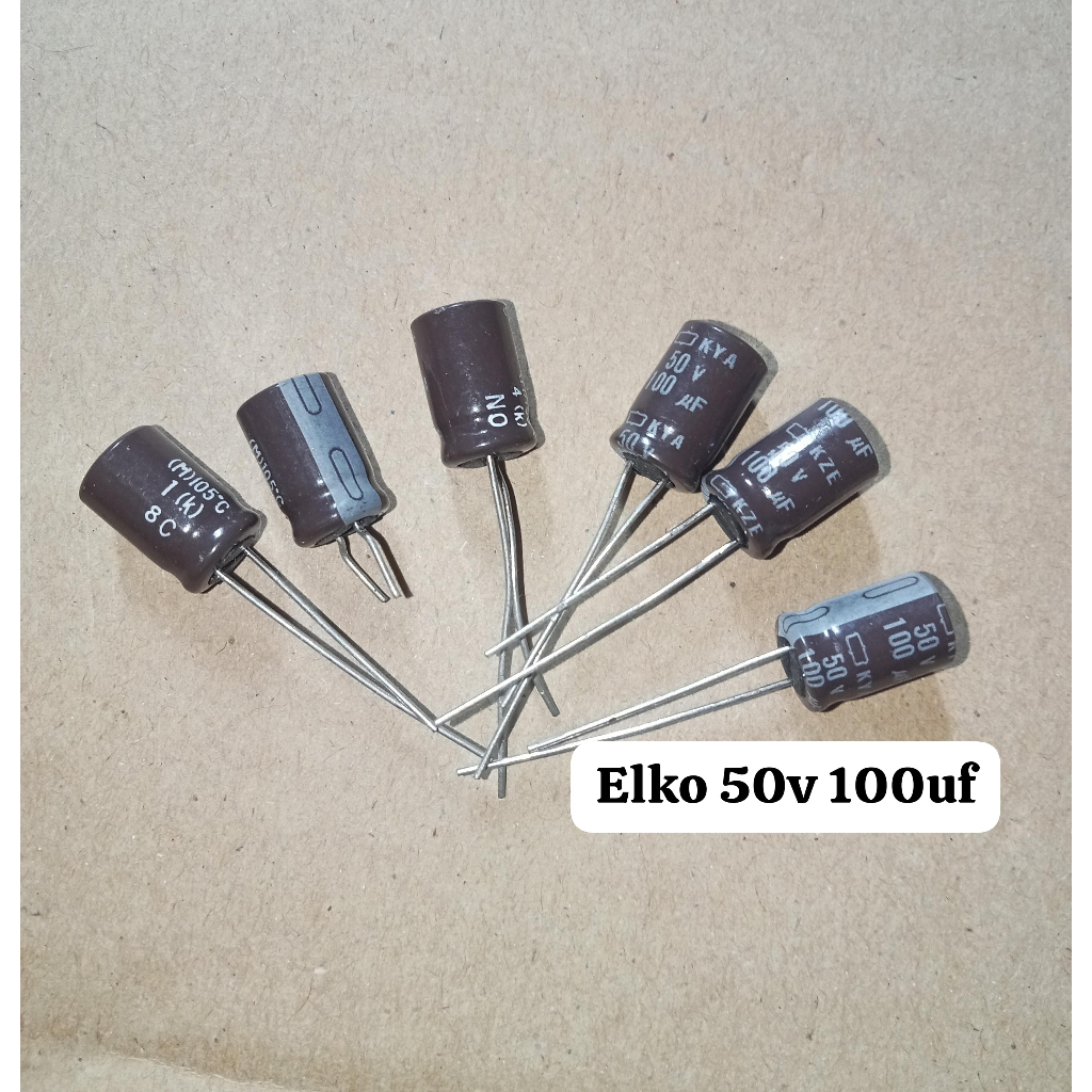 Elko 50v 100uf Elco 100uf 50v คุณภาพดั้งเดิม