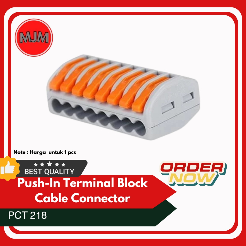 Push-In Terminal Block Cable Connector 8 Pin PCT 218