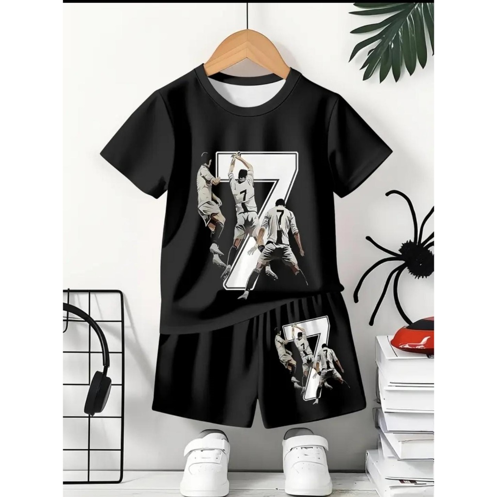 ชุดเด็กอายุ 2-13 ปี เสื้อพร้อมกางเกง cr7