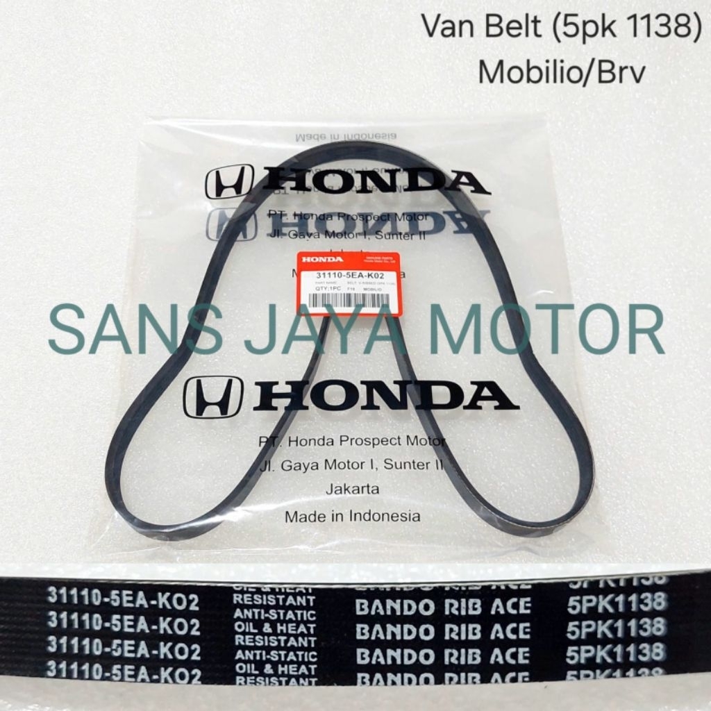 สายพานพัดลม เข็มขัดแวน สายพานพัดลม Honda Mobilio BRV Original 5PK 1138