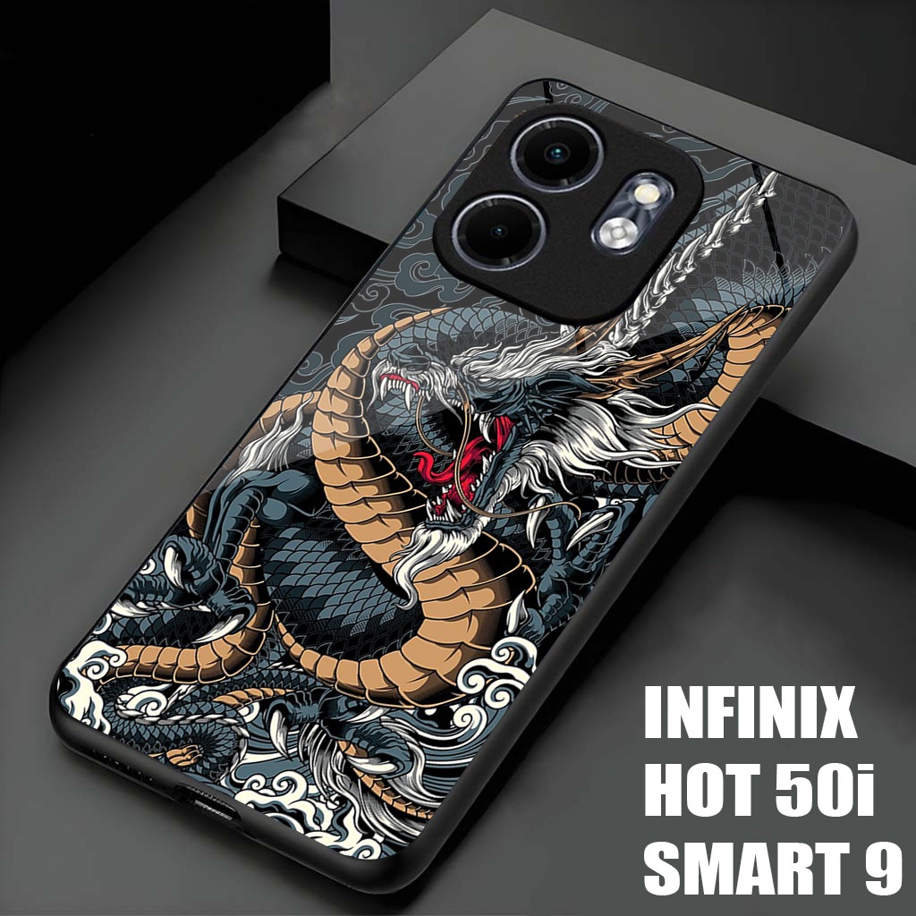 กระจกเคสอ่อนล่าสุดสําหรับป้องกันกล้อง Infinix Hot 50i Smart 9 - DRGNM08 - เคส Infinix ล่าสุด