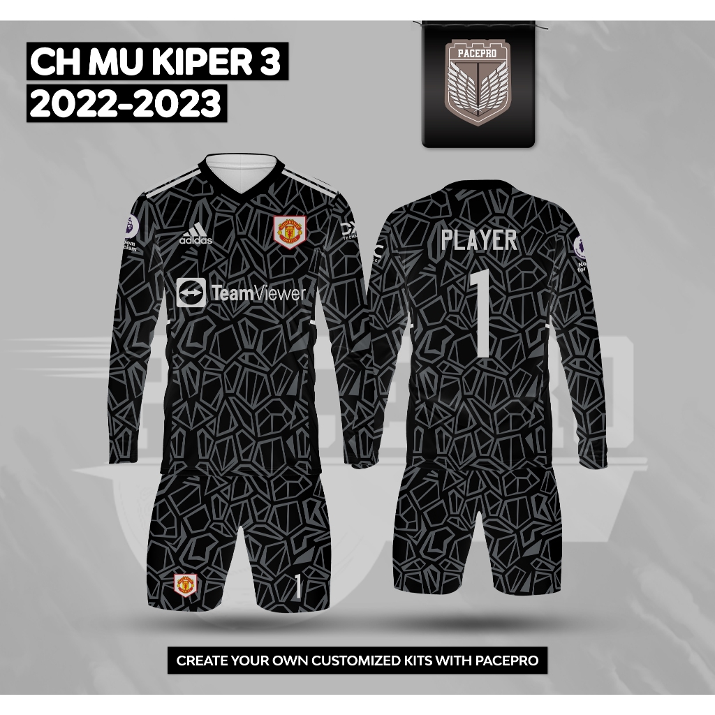 CH MU GOALKEEPER เสื้อฟุตบอล (3) 22-23 Jersey ฟรีหมายเลขชื่อและหลังแบบกําหนดเอง