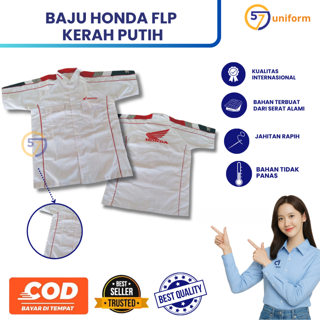 HONDA FLP STANDARD UNIFORM || HONDA FLP UNIFORM พร้อมปกเสื้อสีขาว || ผ้าคลุม HONDA FRONTDESK || เครื