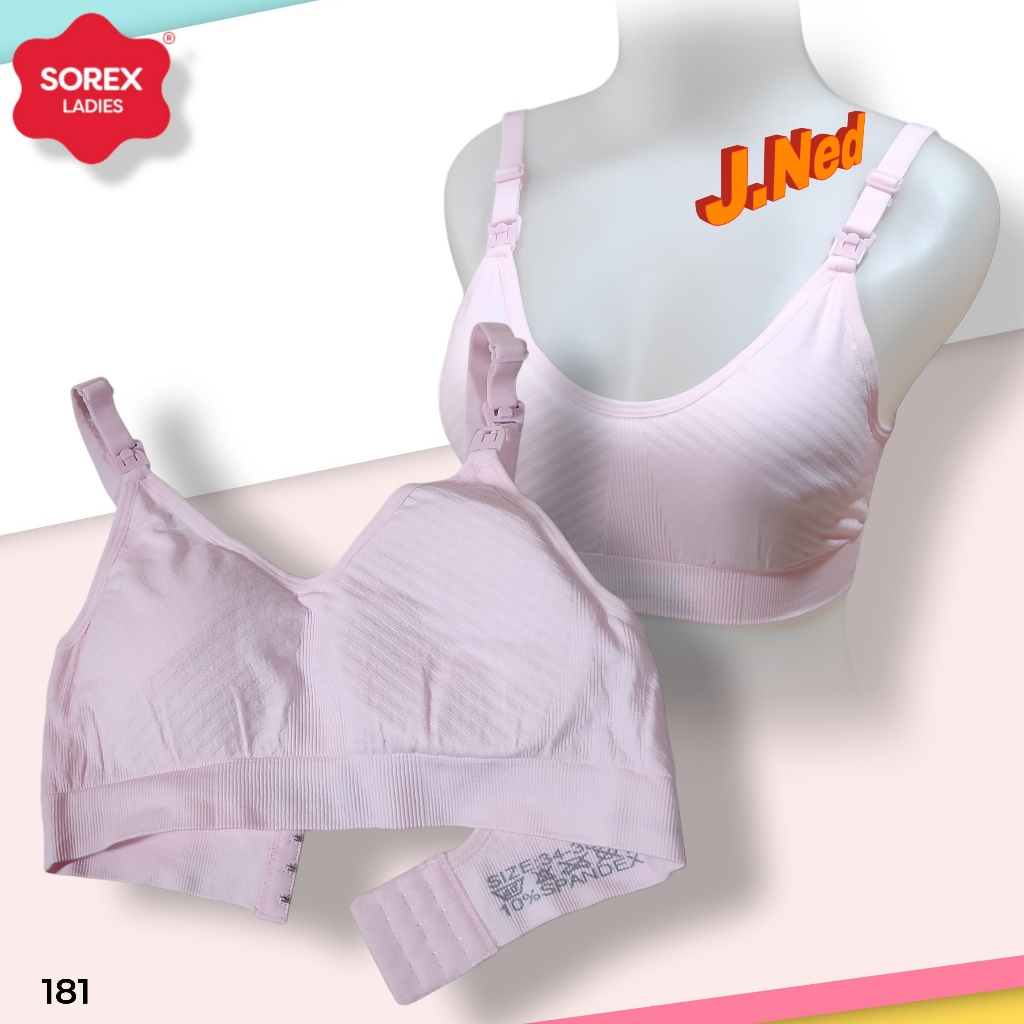 J181 Sorex Nursing Bra Front Button Foam No Wire (โฟมถอดได้) Cup B Two Hooks Size 36 - 42