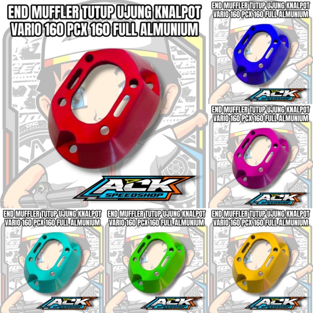 Endmuffler ปลายท่อไอเสีย ถ้วยท่อไอเสีย กรวย honda vario 160 / pcx 160 อลูมิเนียมเต็ม