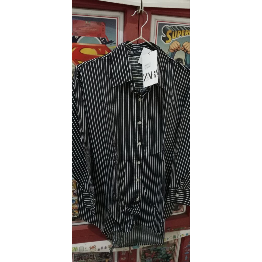 KEMEJA เสื้อเชิ้ตลายทาง Zara ไขว้หลัง made in Thailand