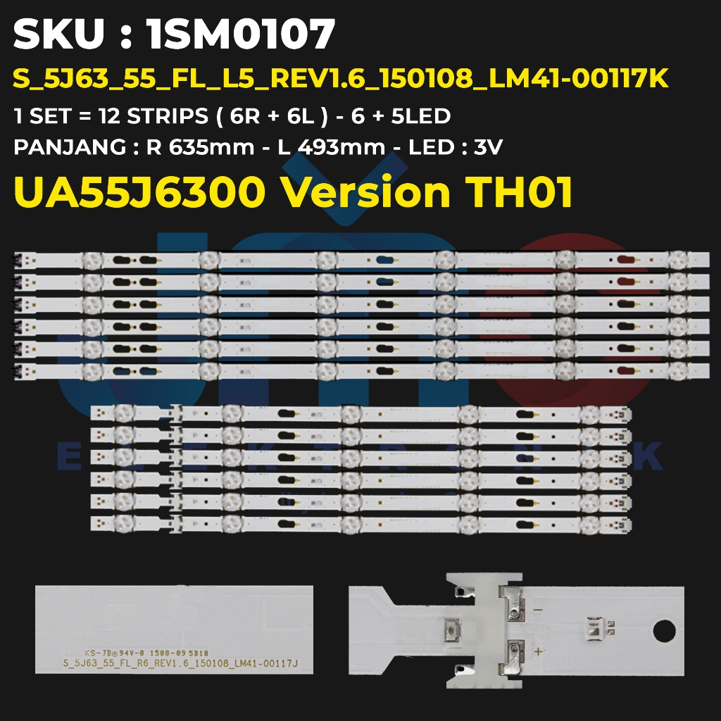 Samsung 55 นิ้ว TV Backlight UA55J6300 รุ่น TH01 S_5J63_55_FL_L5_REV1.6_150108_LM41-00117K