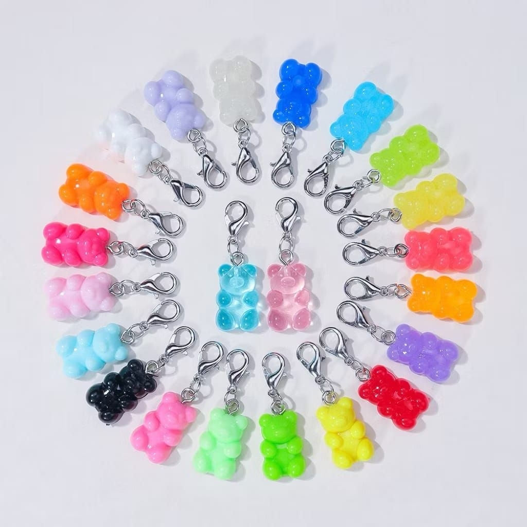 GANTUNGAN CUTE GUMMY BEAR CHARACTER SHOE BAG รองเท้าแตะอุปกรณ์เสริมที่แขวนในสี Manny