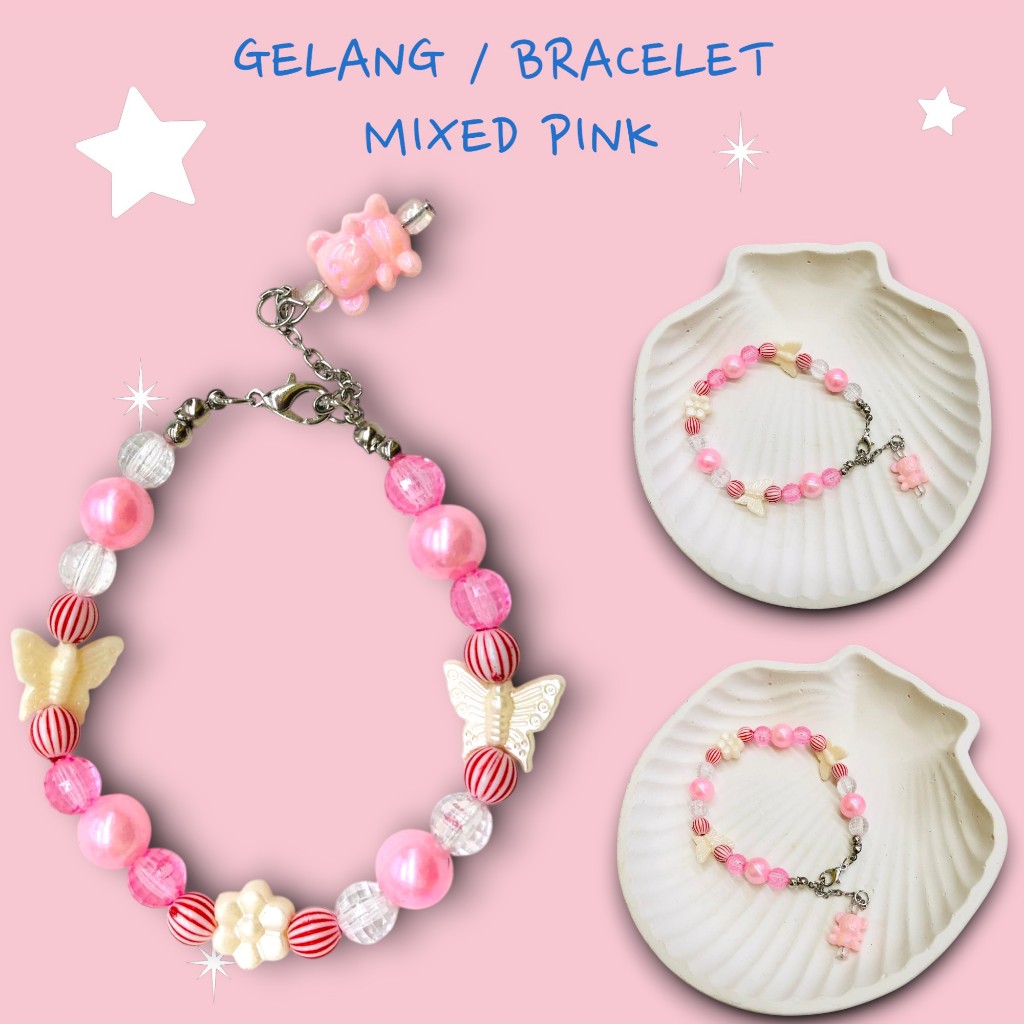 [MIXED PINK] GELANG / BRACELET / GELANG CANTIK / GELANG LUCU / MURAH / WANITA