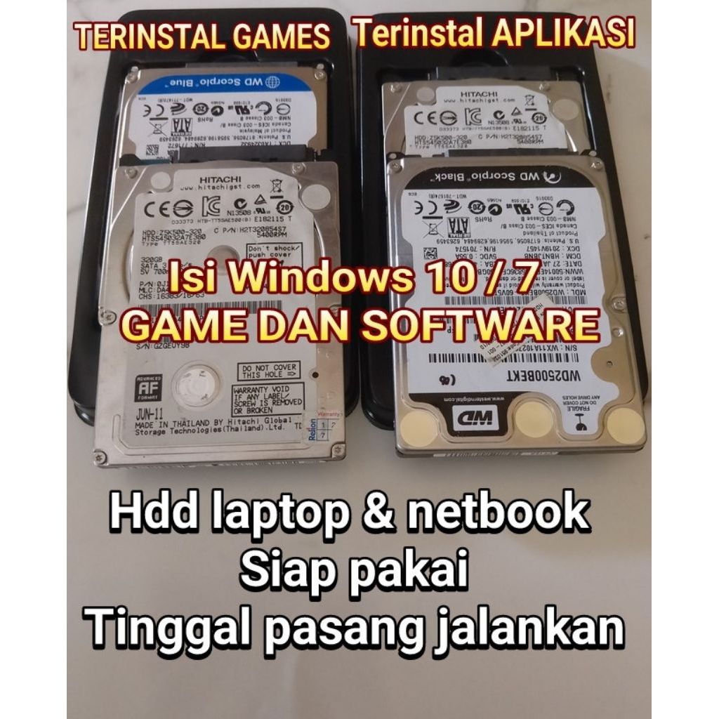 HDD HARDDISK 250 320GB LAPTOP & NETBOOK พร้อมใช้ปลั๊กและเล่น