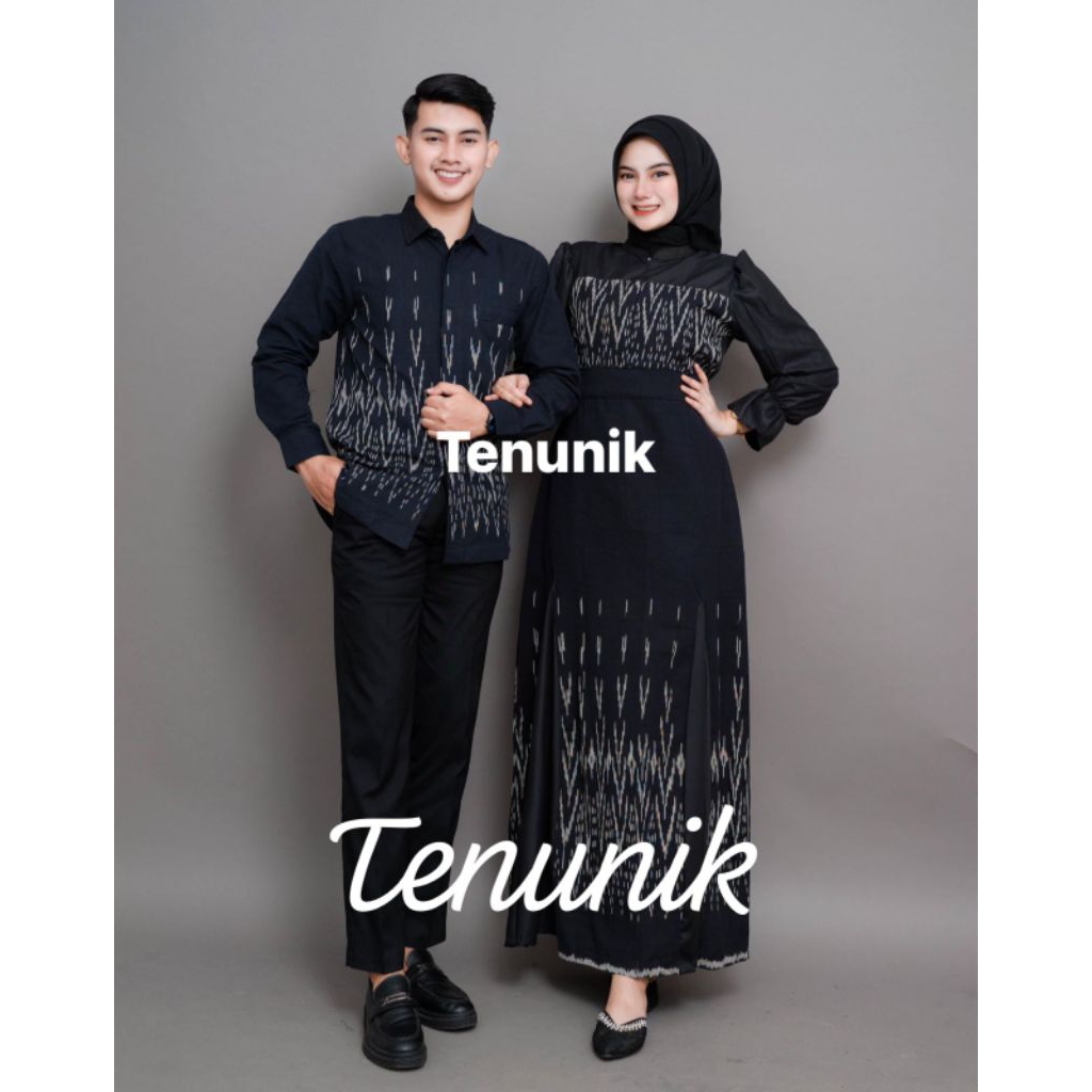 KINNTIC BLACK COUPLE WOVEN CLOTHES - COUPLE WOVEN CLOTHES - COUPLE WEDDING CLOTHES - WOVEN CLOTHES