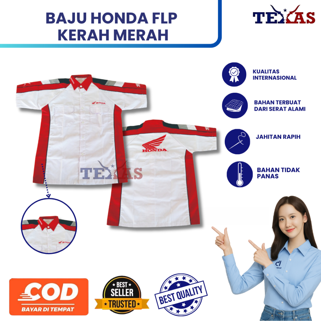 MERAH Honda Frontline People (FLP) Mens Red Collar Uniform