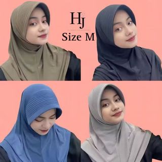 HIJAB INSTAN BERGO SPORT [ PET TEBAL ] UKURAN M | BERGO PET TEBAL JERSEY | BERGO PET BESAR