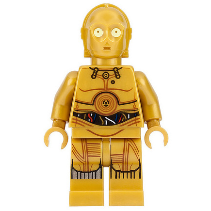 Lego Star Wars - C-3PO - สายไฟสีสันสดใส ขาพิมพ์ลาย