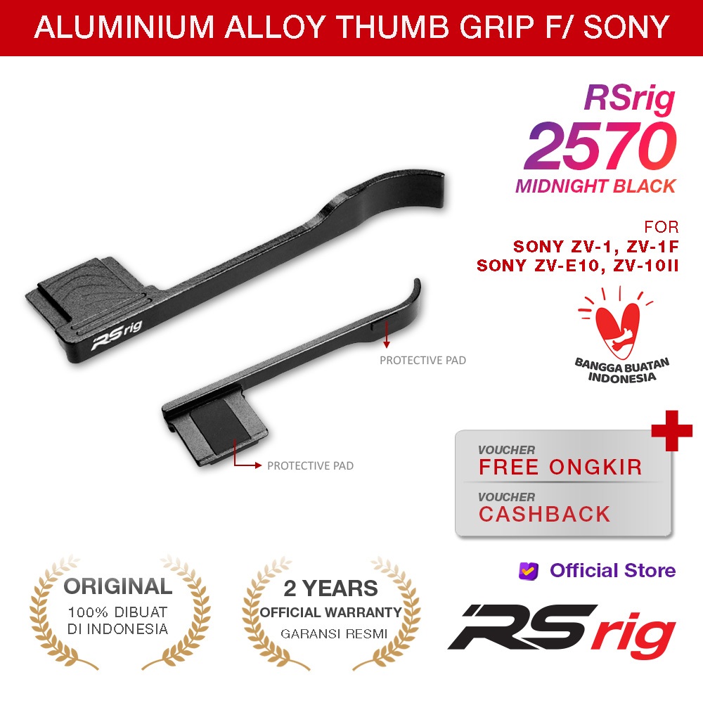 RSRIG Thumb Grip Rest Up Sony ZV-E10 ZV-E10II ZV-1 ZV-1F Thump Grib มือรองเท้า ZV E10 ZV E10II ZV 1F