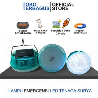 (Baterai Besar 7200MAH) LAMPU EMERGENCY UFO 200W 300W 400W – Tahan 20 Jam +  Solar Panel!