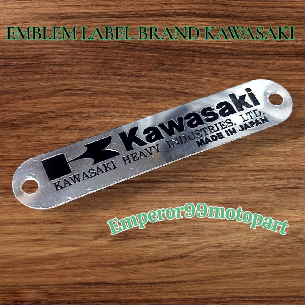 KAWASAKI HEAVY INDUSTRY BRAND LABEL EMBLEM, LTD. สแตนเลส ขนาด 80มม. x 15มม
