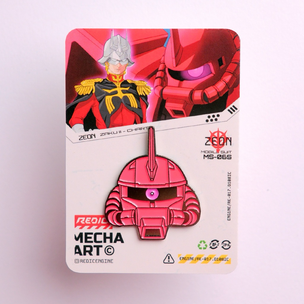 เข็มกลัดเคลือบหัว Zaku II - CHAR NGYS สีแดง