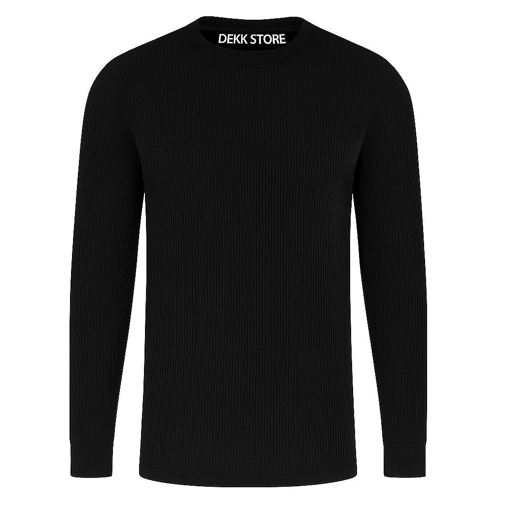 LONG SLEEVE WAFFLE KNIT เสื้อยืด / PLAIN MENS WAFFLE KNIT ใหม่ล่าสุด / เสื้อยืด WAFFLE KNIT