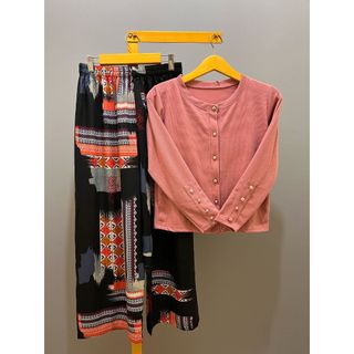 set celana kulot rayon viscose / Cardigan Lizzie Cardigan Panjang Kancing / stelan
