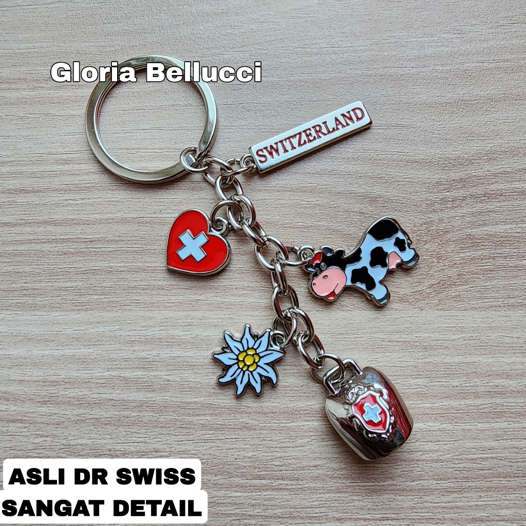 GANTUNGAN Swiss zurich พวงกุญแจของที่ระลึก พวงกุญแจวัว switzerland
