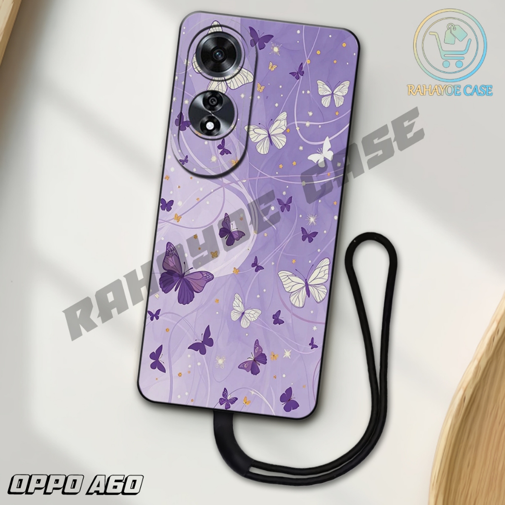 J13 - ล่าสุด Oppo A60 4G Softcase 2024 - A60 4g pro กล้อง softcase - BUTTERFLY motif - วัสดุยางยืดหย