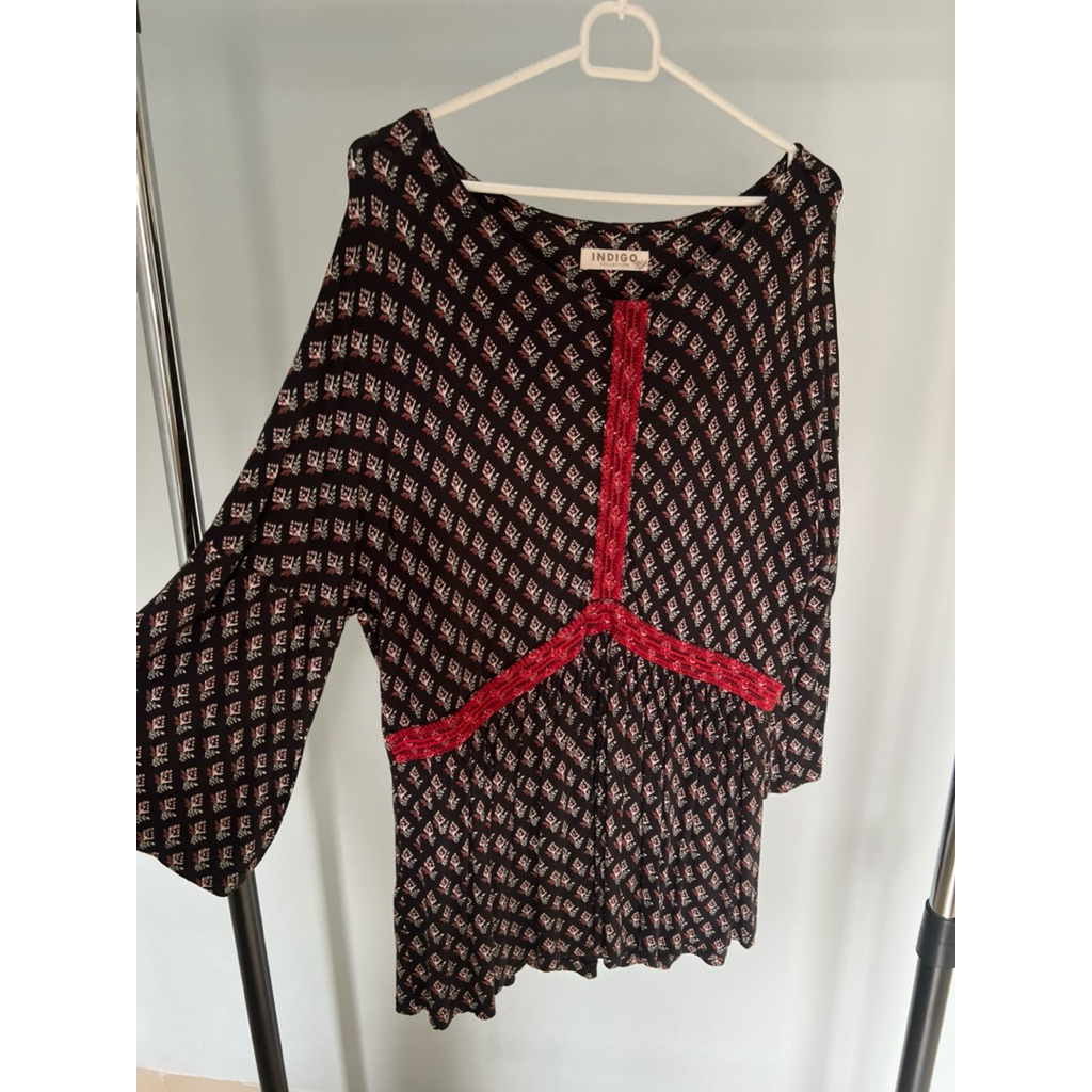 PRELOVED INDIGO BY MARK AND SPENCER TOP BLOUSE MOTIF ALL SIZE FIT TO XL