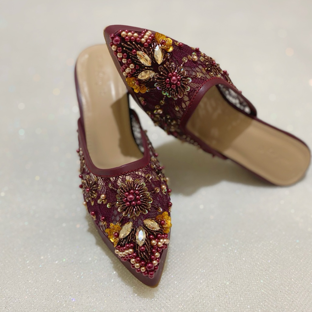 LARA BURGUNDI WEDDING SHOES WEDDING SHOES รองเท้าปาร์ตี้