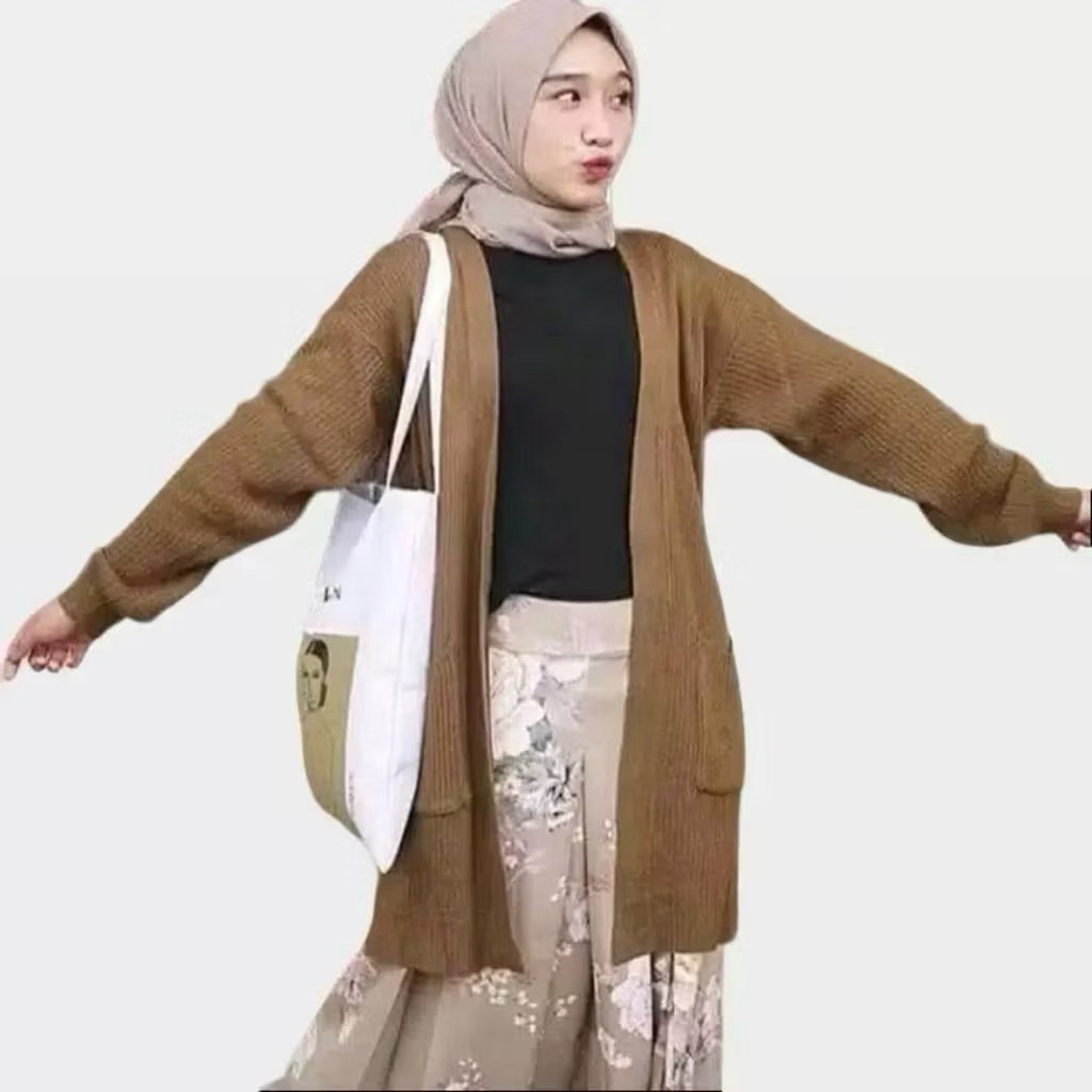 BELLE OVERSIZE KNIT CARDIGAN LONG SLEEVE OUTER