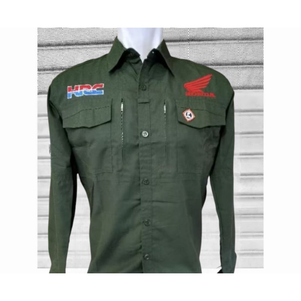 KEMEJA HIJAU HRC HONDA เสื้อยุทธวิธี ทหารเขียว HRC HONDA แขนยาว
