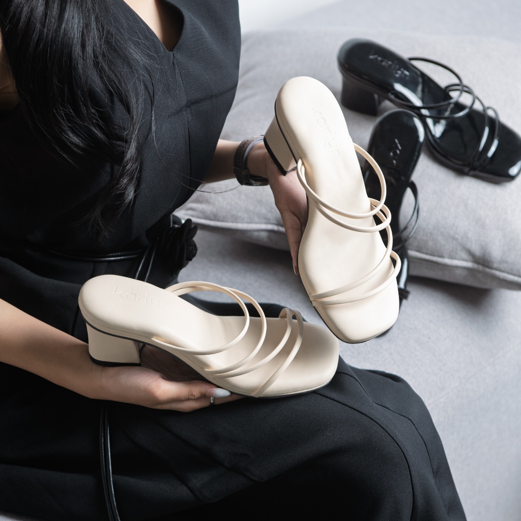 ใหม่! KARLYN ALEXA รองเท้าแตะรัดส้นผู้หญิง / รองเท้าแตะผู้หญิง 5 ซม. ส้น