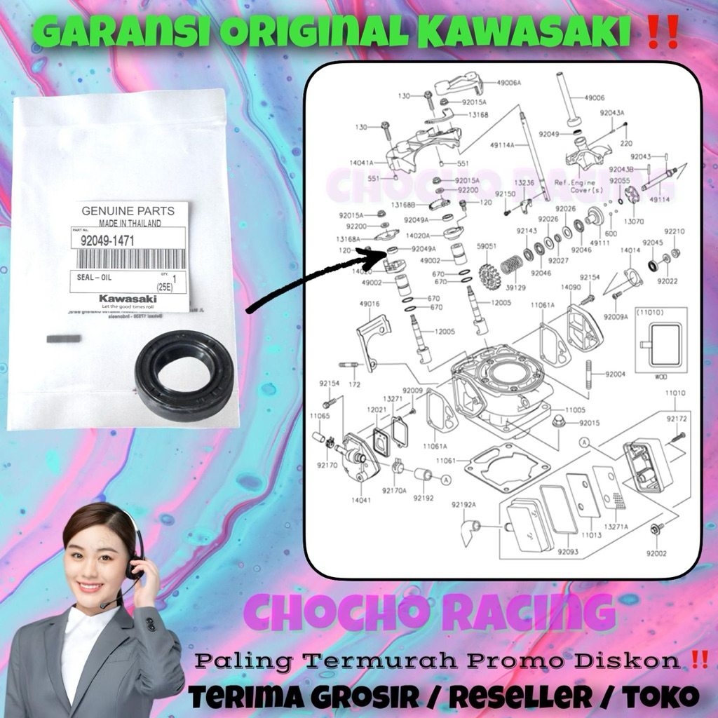 [N9] - SUPER KIPS NINJA R SS RR OLD NEW ZX CBU KR KRR 150 ORIGINAL KAWASAKI ^ 92049-1471 MECHANICAL 