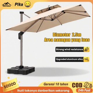 Super Jumbo Tenda Payung 2.1M 2.5M Lapisan Ganda Anti UV  Angin Cocok untuk  Pantai Bazar Outdoor