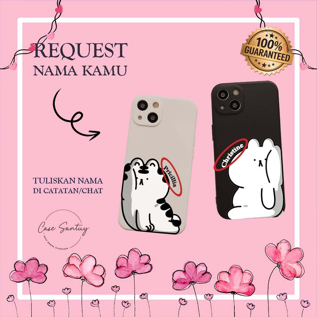 ชื่อที่กําหนดเอง Softcase น่ารักคู่น่ารักอินเทรนด์สําหรับ Xiaomi MI 11 12 POCO X7 F6 M6 X5 F3 F4 F5 