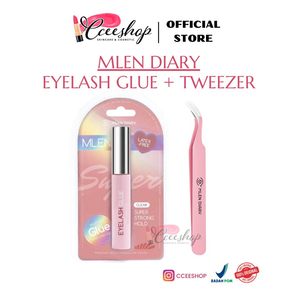 MATA Mlen diary - กาว 5ml + แหนบ กาวติดขนตา + ที่ดัดขนตา