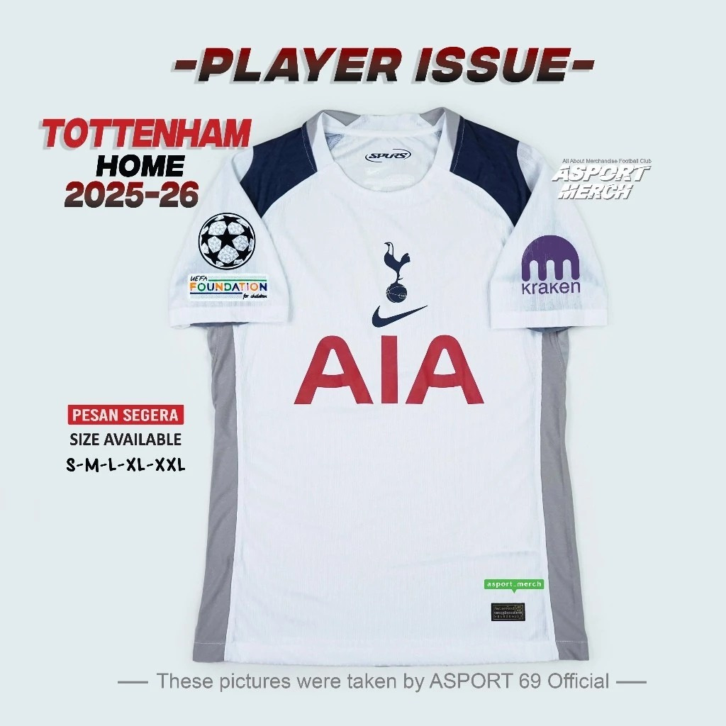 PLAYER ISSUE TOTENHAM HOME FOOTBALL JERSEY 2025 2026 SPURS HOME PI 25 26