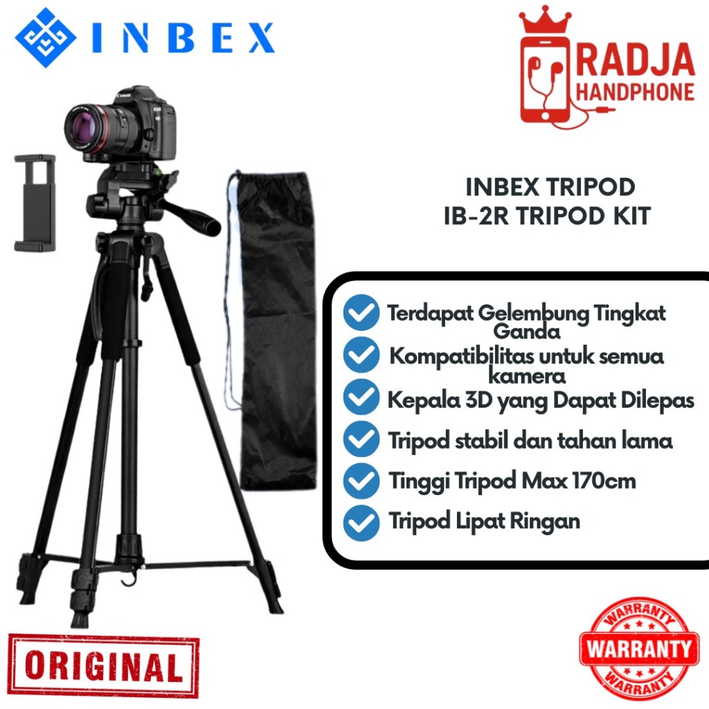 INBEX IB-2R 170 ซม.ขาตั้งกล้อง Hp บลูทูธระยะไกล Tripot Hp ขาตั้งกล้องอลูมิเนียมพร้อมที่วาง