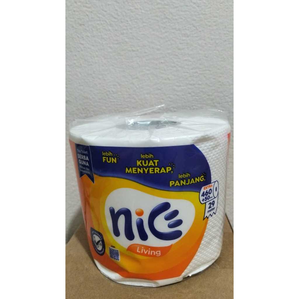 (3 ชิ้น) NICE TISSUE TOILET ROLL 2 PLY 460 + 50 S NICE ROLL TISSUE ROLL ROOM MAND