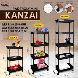Tabitha Mini Trolley Rack Salon Stacking Rack - ชั้นเก็บของมัลติฟังก์ชั่นพร้อมล้อ Kanzai Trolley Rac