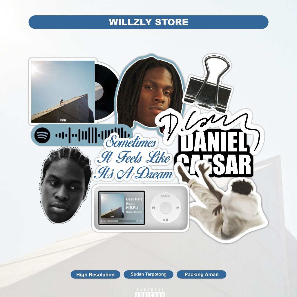 HP DANIEL CAESAR STICKERPACK CUT - สติ๊กเกอร์ติดหมวกกันน็อคสําหรับโทรศัพท์มือถือ แล็ปท็อป ฯลฯ