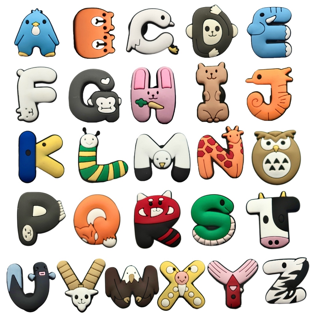 Jibbitz อุปกรณ์ตกแต่ง Cross Sandal Pins ตัวอักษรน่ารัก ลายตัวอักษร