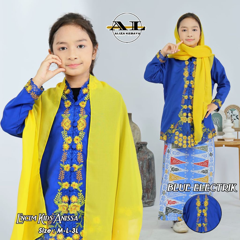 CHILDRENS ENCIM KEBAYA SET AND SHAWL // ELEMENTARY SCHOOL CHILDRENS ENCIM KEBAYA // ANAS ENCIM KEBAY