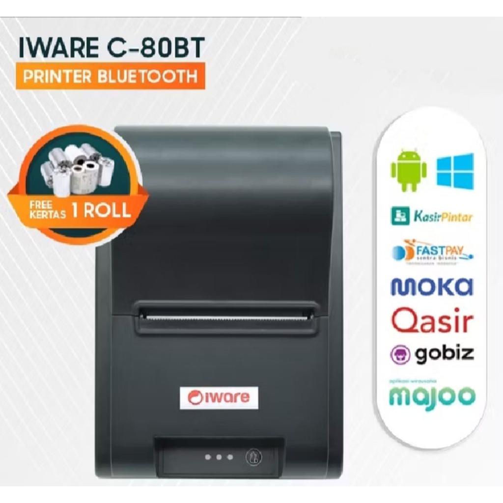 IWARE C80BT BLUETOOTH PRINTER THERMALT CASH REGISTER PRINTER ขนาด 80mm