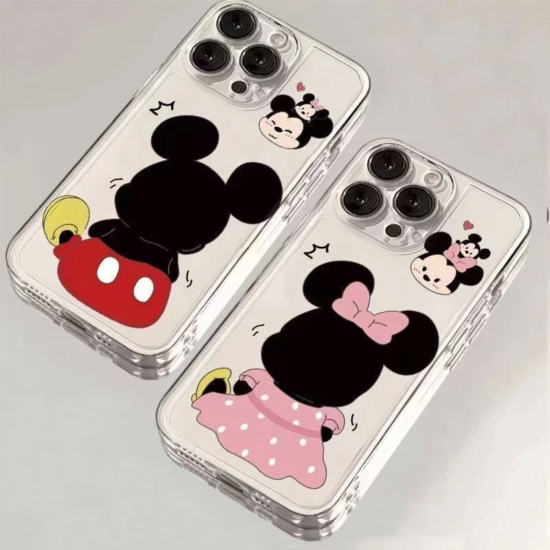 คริสตัลโปร่งใสกรณี Mickey Minnie คู่ Motif สําหรับ Samsung A04S A13 5G A05 4G A05S A16 5G A15 B008