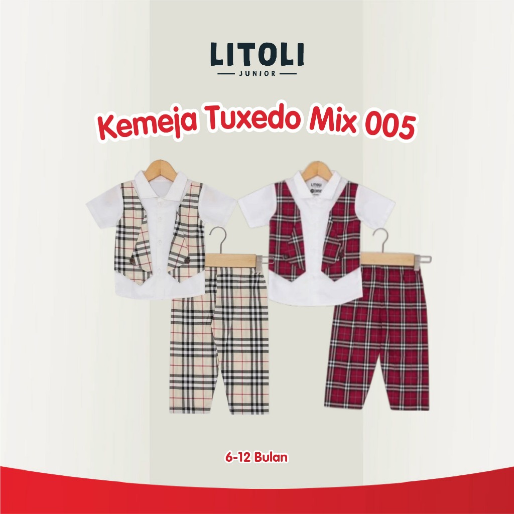 KEMEJA Litoli Tuxedo Shirt Mix 005 LKTM005
